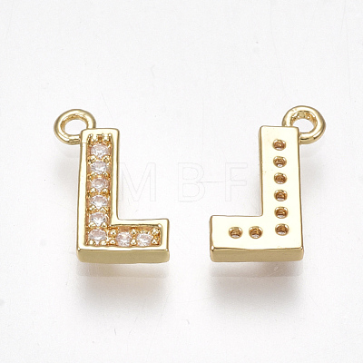 Brass Cubic Zirconia Charms KK-S348-330L-1