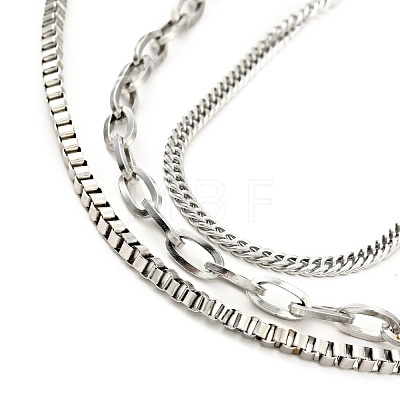 304 Stainless Steel Triple Layer Chains for Jeans Pants AJEW-E049-03P-1