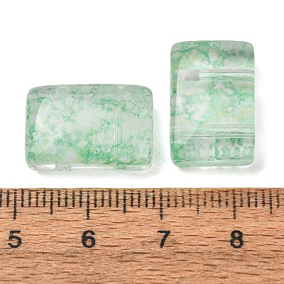 2-Hole Baking Paint Transparent Glass Beads GL-CBA5BF9-01D-1