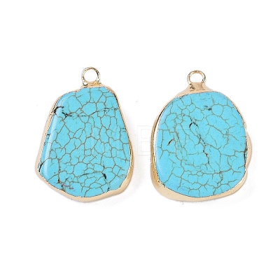 Synthetic Turquoise Pendants KK-F868-32G-01-1