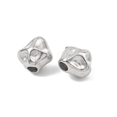 Hammered 304 Stainless Steel Beads STAS-B127-01P-03-1