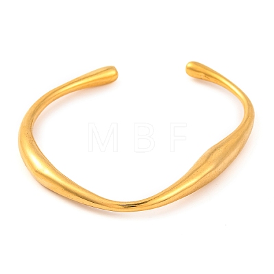 304 Stainless Steel Open Cuff Bangles for Women BJEW-G711-02G-1