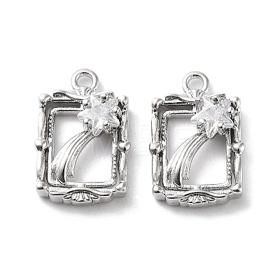 Rack Plating Brass Micro Pave Cubic Zirconia Pendants KK-K333-90P-1