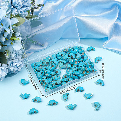 100Pcs Synthetic Turquoise Beads G-SC0002-34A-1