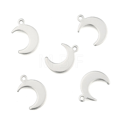 Crescent Moon Stainless Steel Charms Pendants X-STAS-Q168-06-1