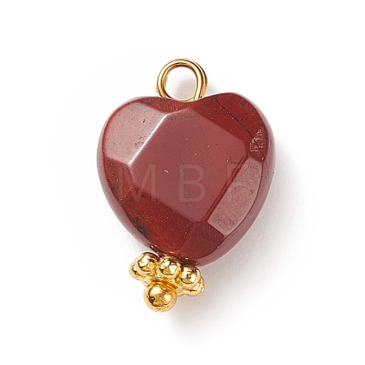 Natural Red Rainbow Jasper Charms PALLOY-JF01863-01-1