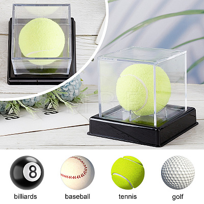 Square Transparent Acrylic Golf Ball Display Case AJEW-WH0016-09-1