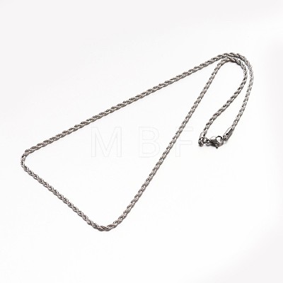 304 Stainless Steel Rope Chain Necklaces NJEW-E026-09P-1