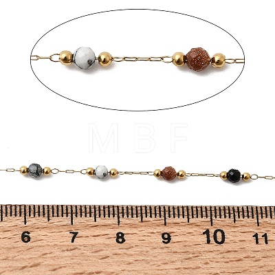 Handmade Gemstone Beads & 316 Stainless Steel Round Link Chains CHS-L033-07G-01-1