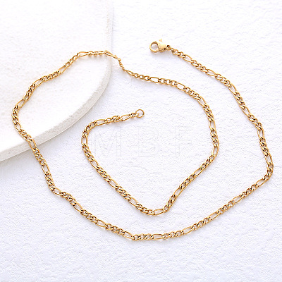 Stainless Steel Figaro Chain Necklaces for Men Women OB1269-1
