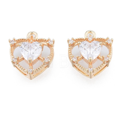 Brass Micro Pave Clear Cubic Zirconia Charms KK-N216-560LG-1