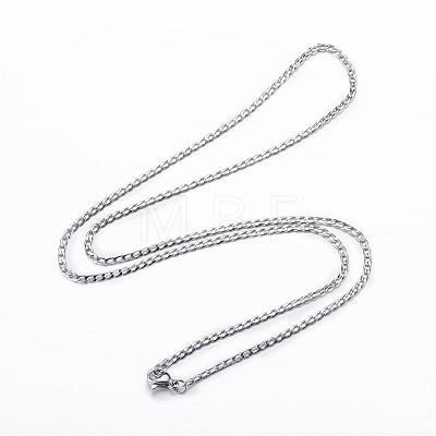 304 Stainless Steel Curb Chain Necklaces NJEW-P147-05-1