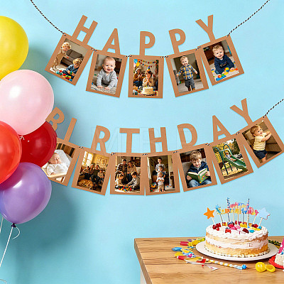 Paper Glitter Happy Birthday Photo Hanging Banner DIY-FZC0002-04B-1