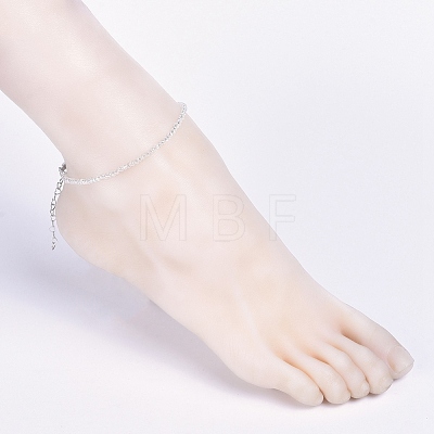 Electroplate Glass Beads Anklets AJEW-AN00279-01-1