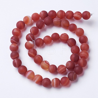 Natural Grade A Striped Agate/Banded Agate Beads Strands G-E478-02-6mm-1