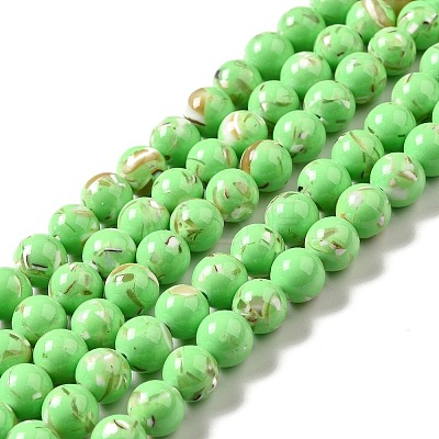 Synthetic Turquoise and Sea Shell Assembled Beads Strands G-D482-01B-02-1