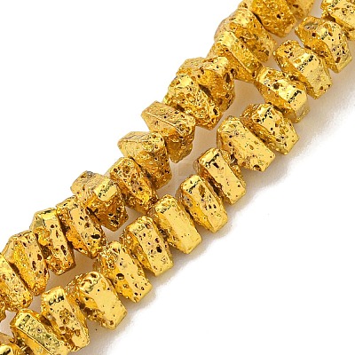 Electroplated Natural Lava Rock Beads Strands G-I360-H02-1