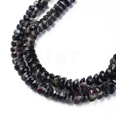 Electroplate Transparent Glass Beads Strands EGLA-N002-37-D03-1
