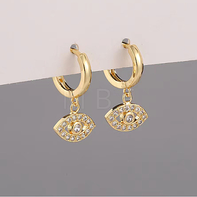 Brass Micro Pave Cubic Zirconia Dangle Leverback Earrings for Women NU0406-1-1
