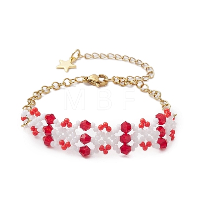 Handmade Glass Seed Beaded Bracelets for Women BJEW-MZ00133-02-1