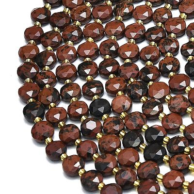 Natural Mahogany Obsidian Beads Strands G-C116-A66-02-1