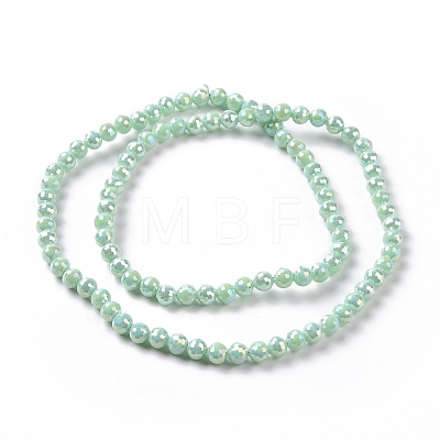 Electroplate Opaque Solid Color Glass Beads Strands X-GLAA-E036-10D-1