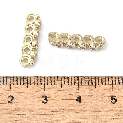 Rack Plating Brass Pave Clear Cubic Zirconia Spacer Bars KK-B088-11D-G-1