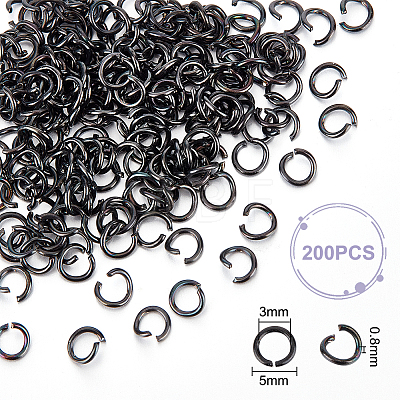 Unicraftale 200Pcs 304 Stainless Steel Open Jump Rings STAS-UN0048-94-1