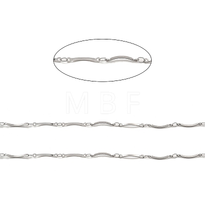 Handmade 304 Stainless Steel Curved Bar Link Chains CHS-G025-05P-1