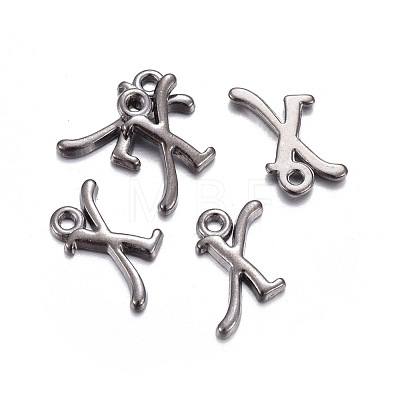 Gunmetal Plated Alloy Letter Pendants PALLOY-J718-01B-X-1