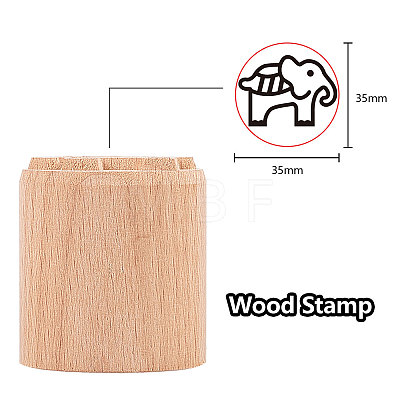 Olycraft Wood Wax Seal Stamp AJEW-OC0001-62-1