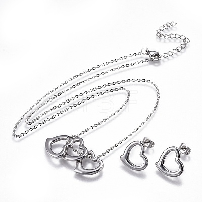 304 Stainless Steel Jewelry Sets SJEW-F204-14-1