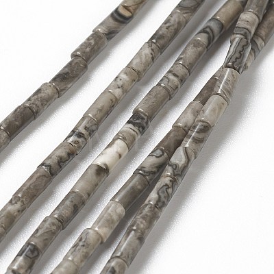 Natural Bamboo Leaf Agate Beads Strands G-B004-A21-1
