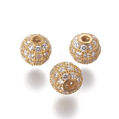 Brass Micro Pave Cubic Zirconia Beads LS-ZIRC-G149-A-C-1
