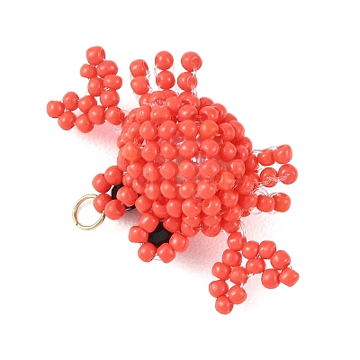Glass Seed Beaded & Natural Black Onyx Pendants PALLOY-MZ01389-1
