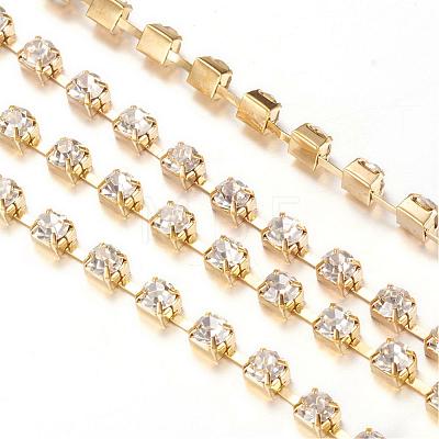 Brass Rhinestone Strass Chains CHC-T002-SS10-01C-1