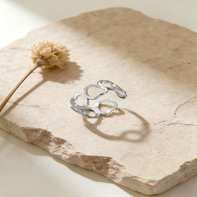 304 Stainless Steel Cuff Open Rings WG10EDB-02-1