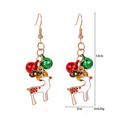 Christmas Alloy Rhinestone Dangle Earrings FS-WGC5D36-09-1