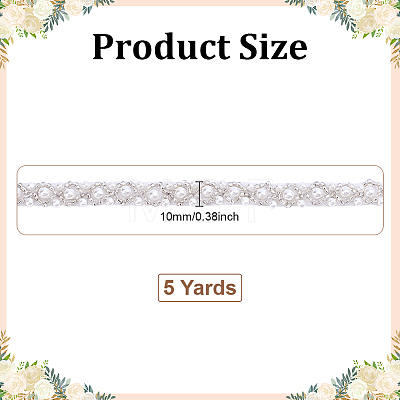 Grenadine & Plastic Pearl Ribbon OCOR-WH0105-170A-1