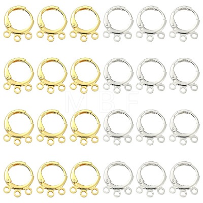 20Pcs 2 Colors Brass Leverback Earring Findings KK-CJ0002-06-1