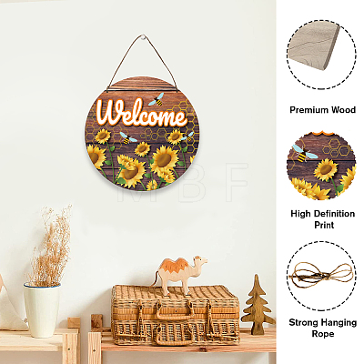 Wood Hanging Wall Decorations HJEW-WH0027-017-1