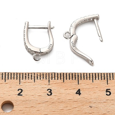 925 Sterling Silver Cubic Zirconia Leverback Earring Findings STER-U009-08P-1