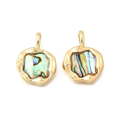 Natural Paua Shell Pendants KK-D255-11G-1