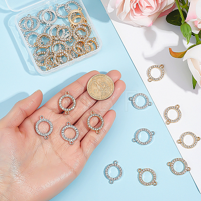 60Pcs 2 Colors Alloy Crystal Rhinestone Connector Charms FIND-PH0038-11A-1