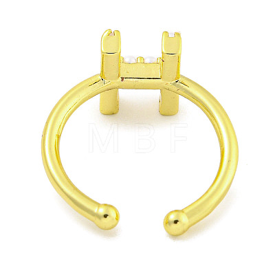 Rack Plating Brass Open Cuff Rings for Women RJEW-F162-01G-H-1