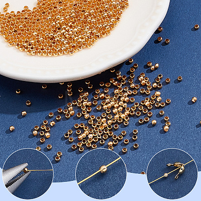 2000Pcs Brass Crimp Beads KK-SP0002-62G-1