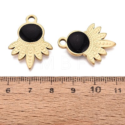303 Stainless Steel Enamel Pendants STAS-Q110-36G-01-1