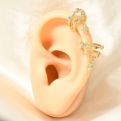 Brass Micro Pave Cubic Zirconia Cuff Earrings for Women CU-CBAE7DF-28G-1