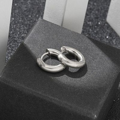 Frosted 304 Stainless Steel Huggie Hoop Earrings for Women EJEW-C096-32E-P-1