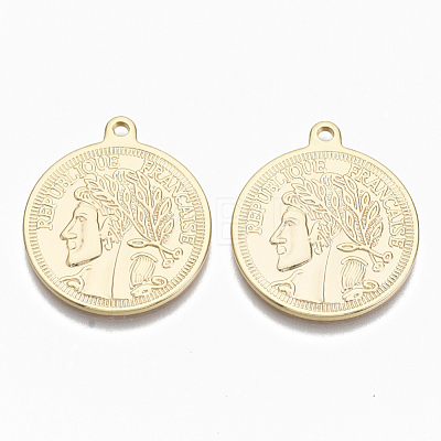 Brass Coin Pendants KK-R132-084-NF-1